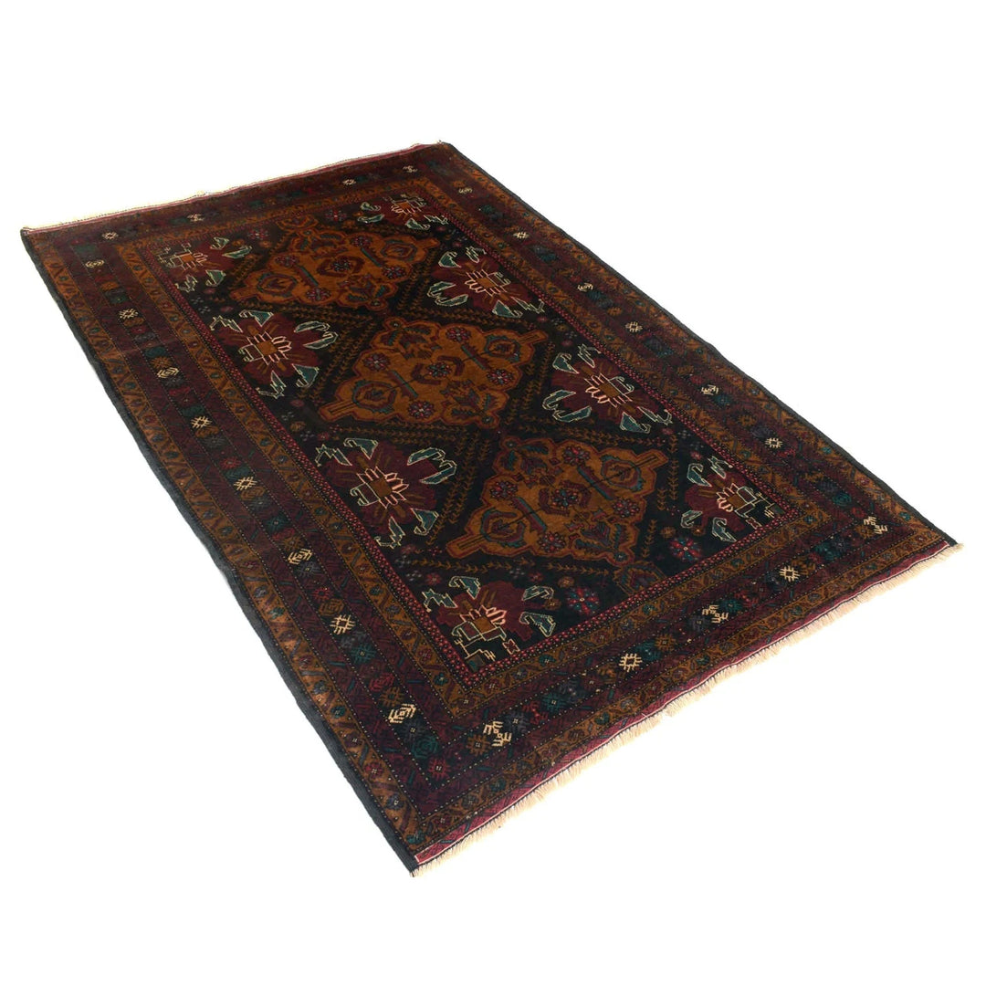 Afghan Baluchi Rug 4' 1" x 6' 1" Hand-Knotted | No. AL23914