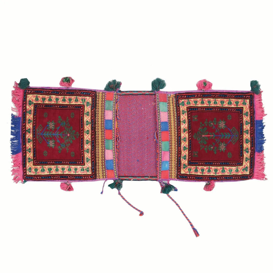 Afghan Saddle Bag Rug 1' 0" x 2' 8" Hand-Knotted | No. AL23958
