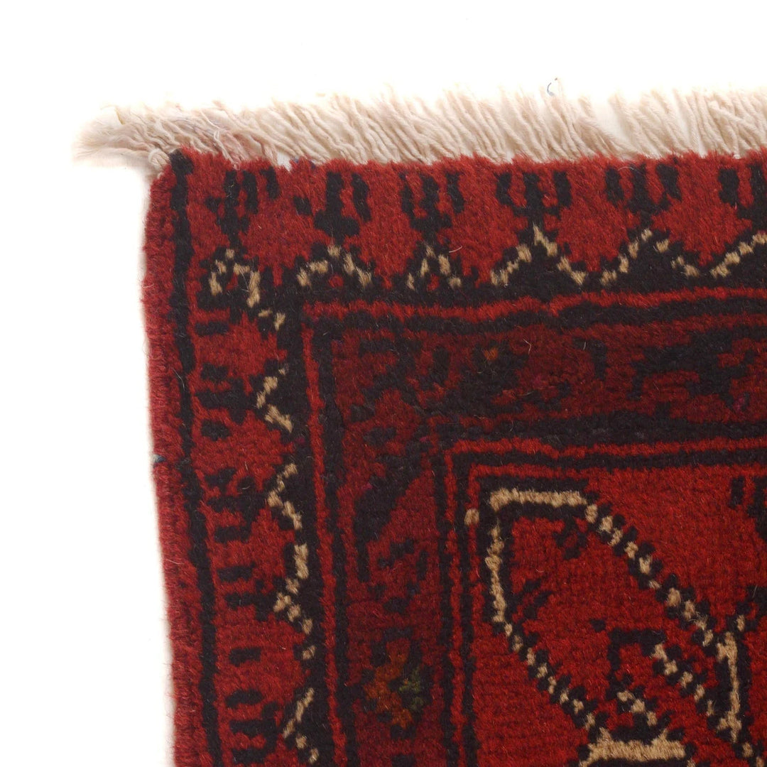 Red Afghan Khal Mohammadi Rug 3' 3" x 4' 9" Hand-Knotted | No. AL24030