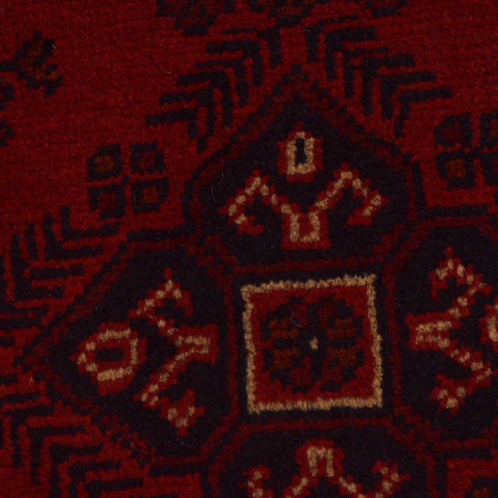 Red Afghan Khal Mohammadi Rug 3' 3" x 4' 9" Hand-Knotted | No. AL24030