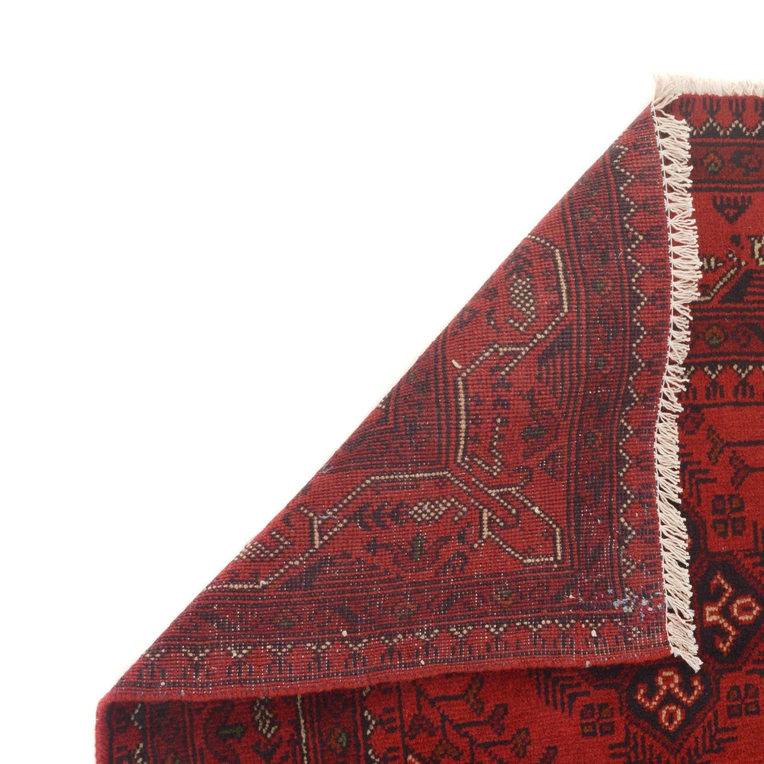 Red Afghan Khal Mohammadi Rug 3' 3" x 4' 9" Hand-Knotted | No. AL24030