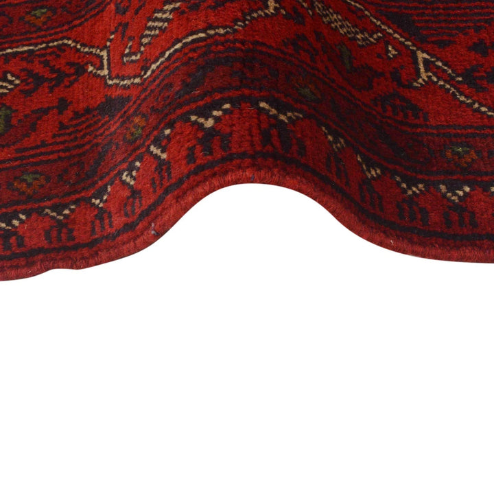 Red Afghan Khal Mohammadi Rug 3' 3" x 4' 9" Hand-Knotted | No. AL24030