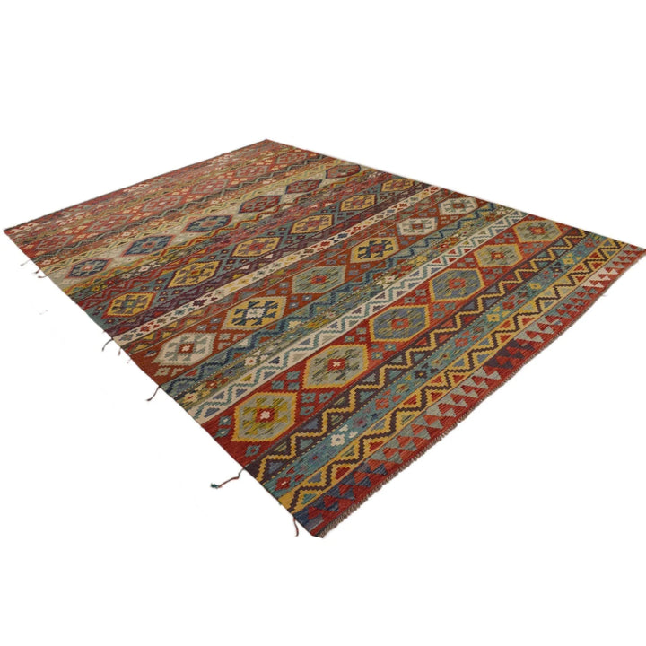 Afghan Kilim Rug 8' 4" x 11' 11" Flat-Weave | No. AL24037