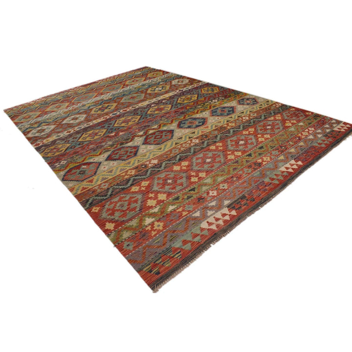 Afghan Kilim Rug 8' 4" x 11' 11" Flat-Weave | No. AL24037