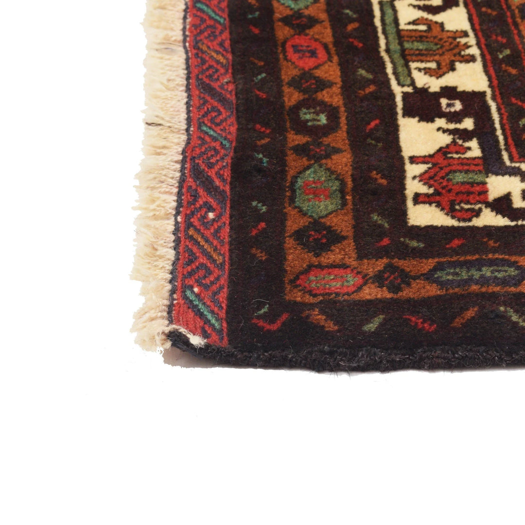 Beige Afghan Prayer Rug 2'11" x 4'11" Hand-Knotted | No. AL24062