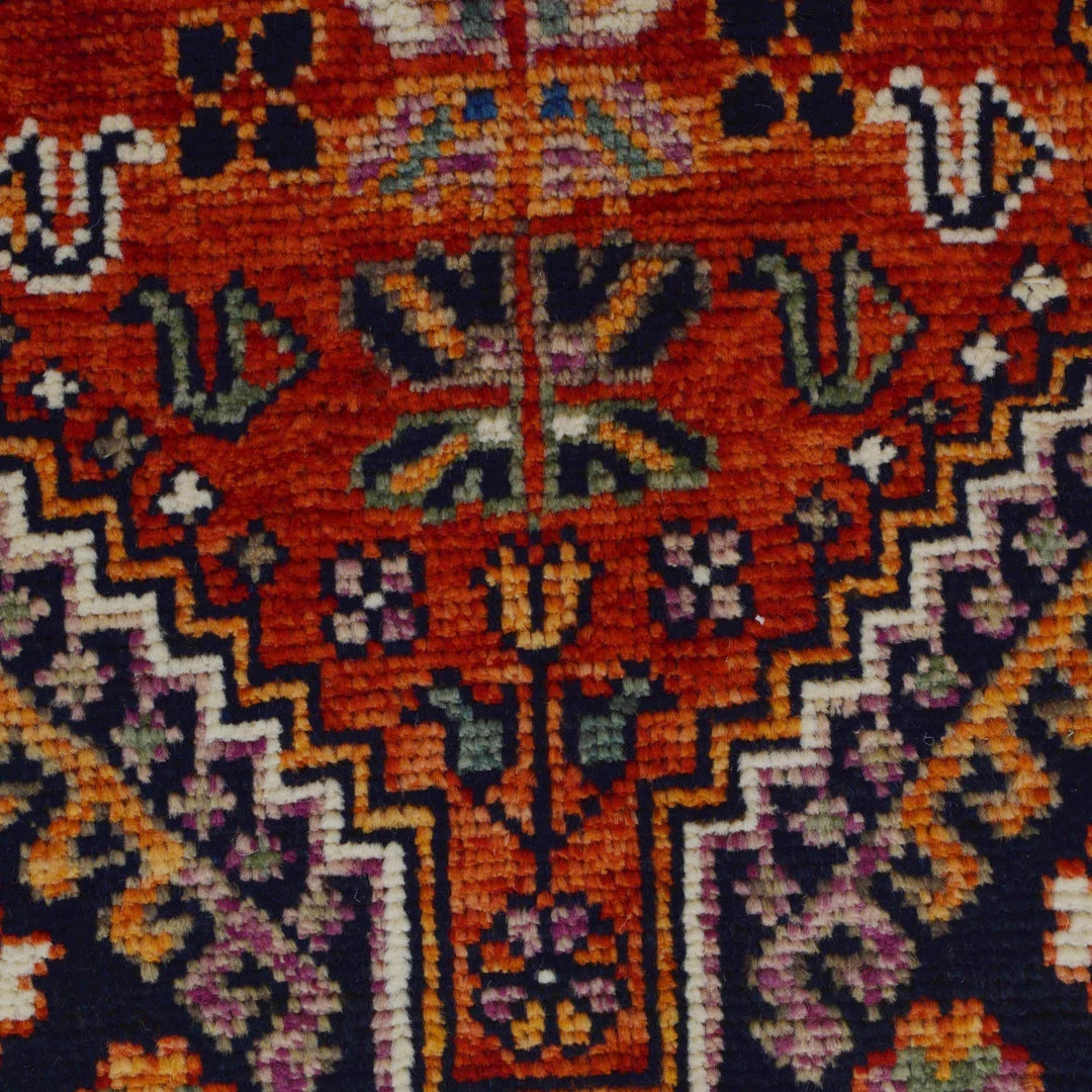 Red Afghan Shiraz Rug 5' 1" x 6' 4" Hand-Knotted | No. AL24193