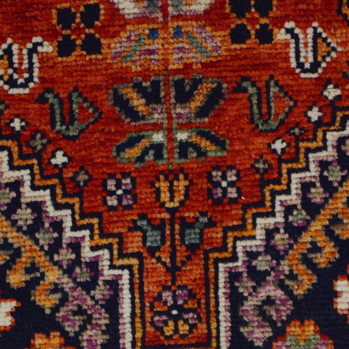 Red Afghan Shiraz Rug 5' 1" x 6' 4" Hand-Knotted | No. AL24193