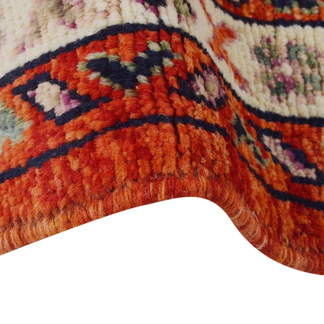 Red Afghan Shiraz Rug 5' 1" x 6' 4" Hand-Knotted | No. AL24193