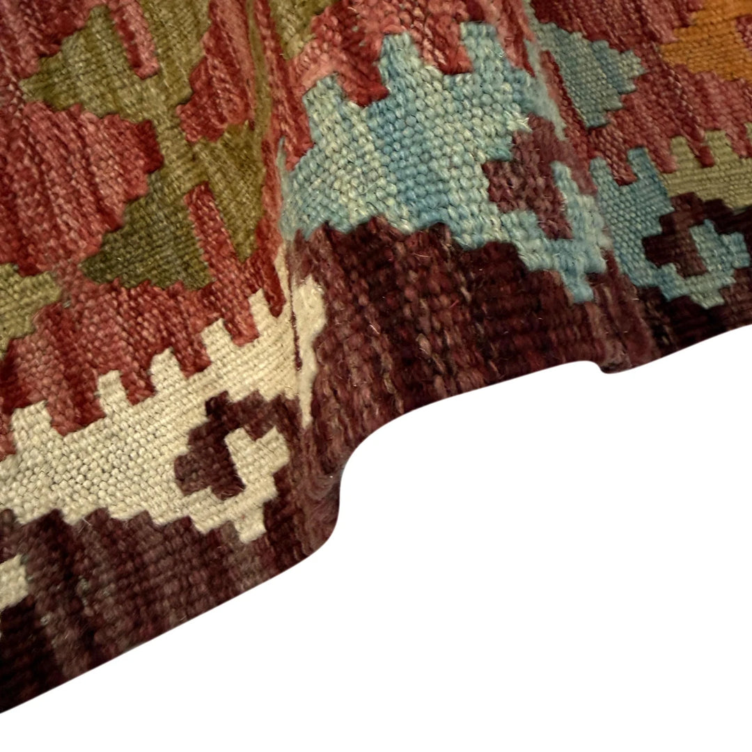 Afghan Vegetable Kilim Rug 2' 9" x 5' 4" Flat-Weave | No. AL242078
