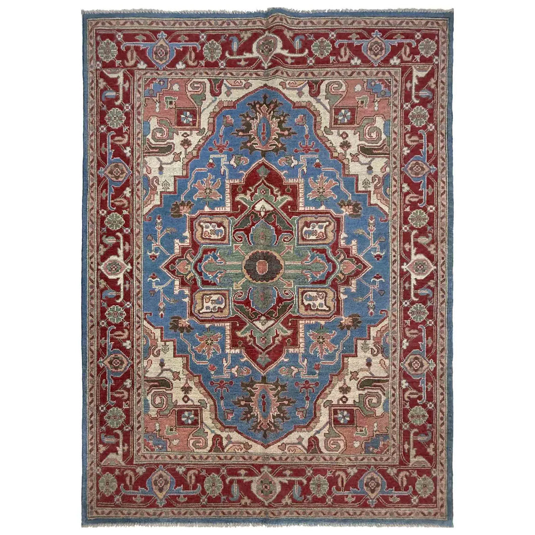 Afghan Heriz Rug 4' 11" x 6' 11" Hand-Knotted | No. AL24267