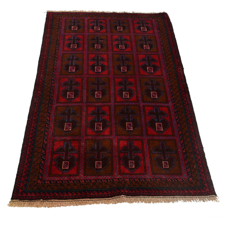 Afghan Baluchi Rug 2' 11" x 4' 9" Hand-Knotted | No. AL24307