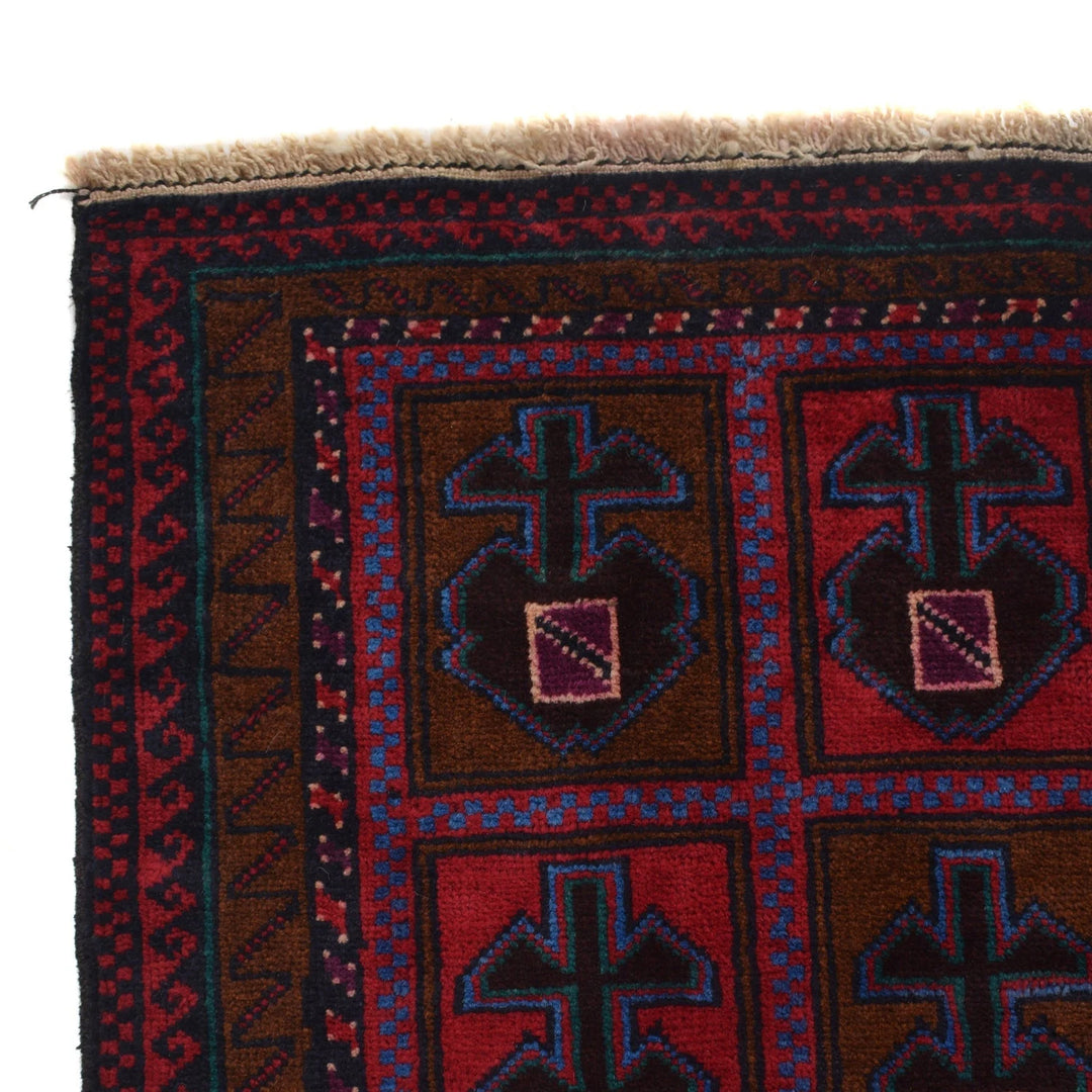 Afghan Baluchi Rug 2' 11" x 4' 9" Hand-Knotted | No. AL24307
