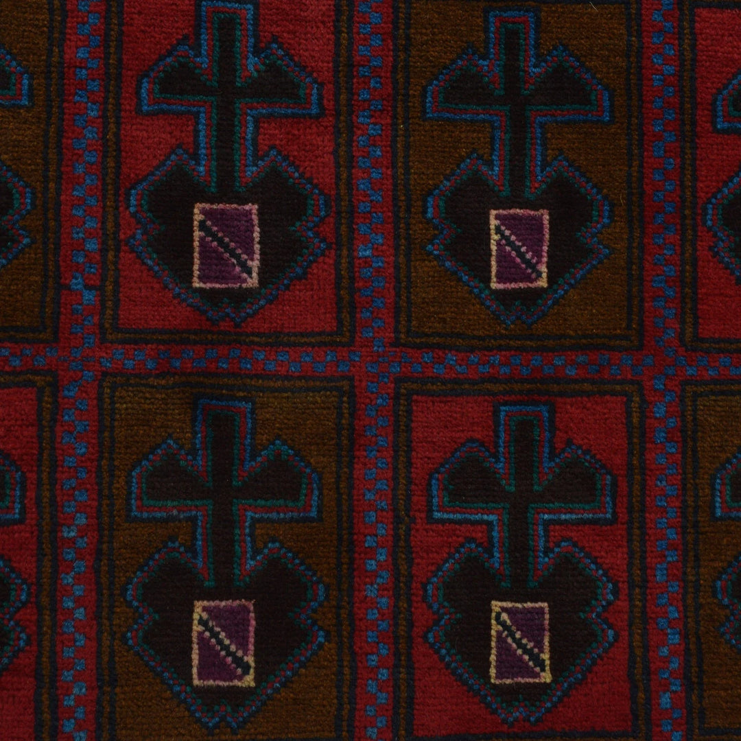 Afghan Baluchi Rug 2' 11" x 4' 9" Hand-Knotted | No. AL24307