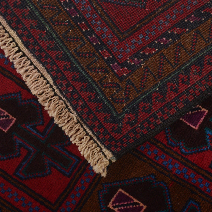 Afghan Baluchi Rug 2' 11" x 4' 9" Hand-Knotted | No. AL24307