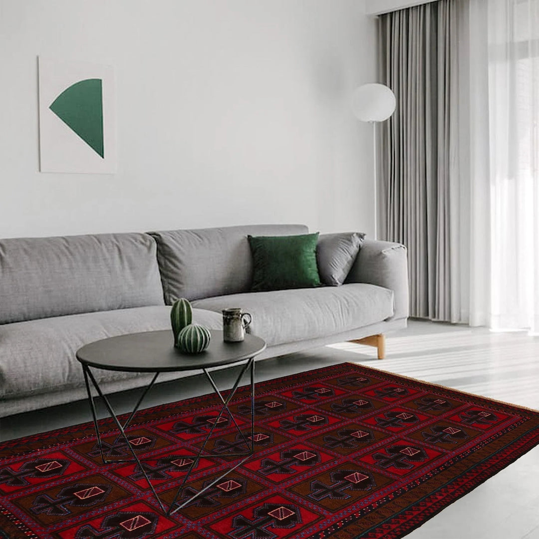 Afghan Baluchi Rug 2' 11" x 4' 9" Hand-Knotted | No. AL24307