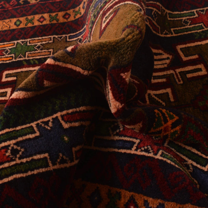 Afghan Baluchi Rug 2' 8" x 4' 10" Hand-Knotted | No. AL24366