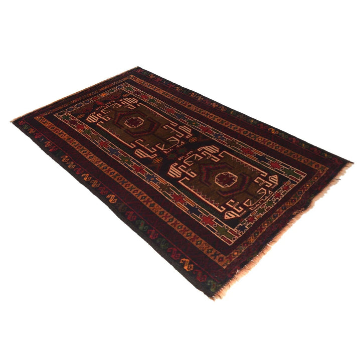 Afghan Baluchi Rug 2' 8" x 4' 10" Hand-Knotted | No. AL24366