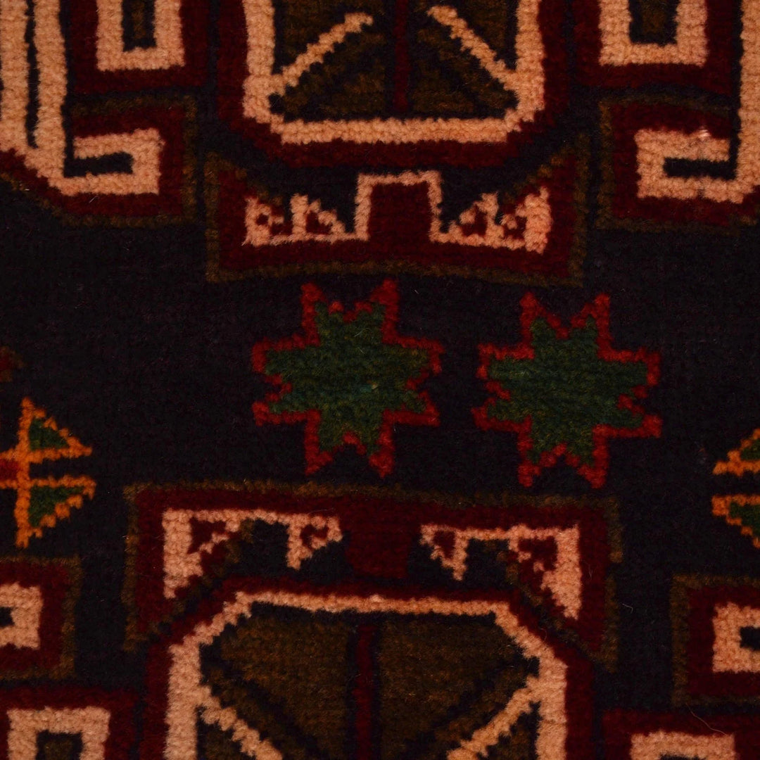 Afghan Baluchi Rug 2' 8" x 4' 10" Hand-Knotted | No. AL24366