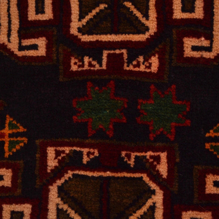 Afghan Baluchi Rug 2' 8" x 4' 10" Hand-Knotted | No. AL24366