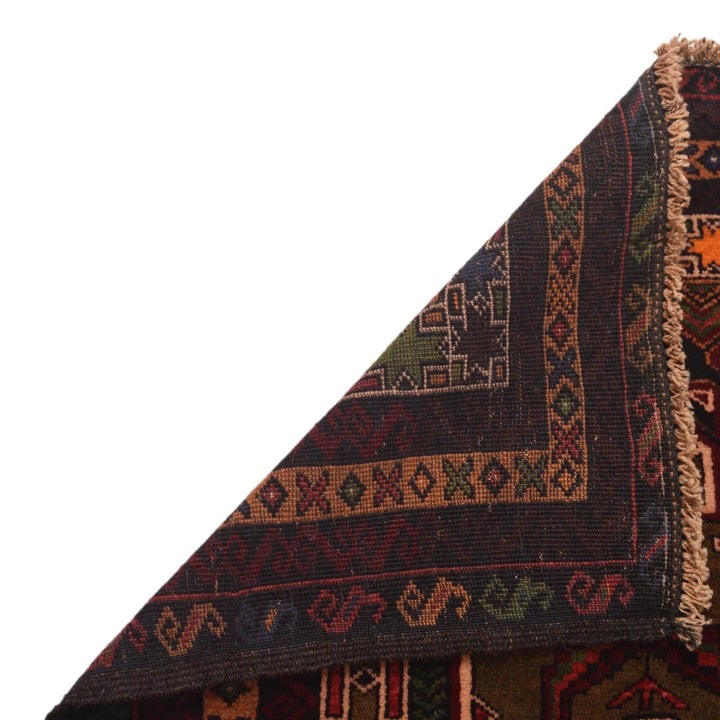 Afghan Baluchi Rug 2' 8" x 4' 10" Hand-Knotted | No. AL24366