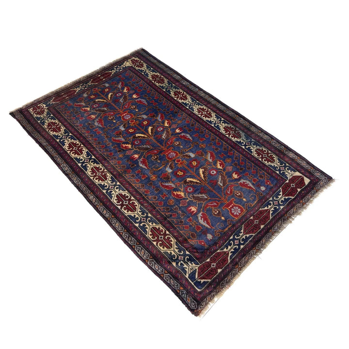 Multicolor Afghan Baluchi Rug 3'3" x 4'9" Hand-Knotted | No. AL24388