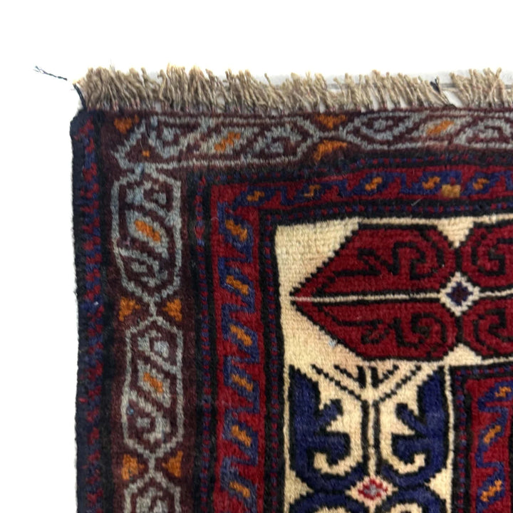 Multicolor Afghan Baluchi Rug 3'3" x 4'9" Hand-Knotted | No. AL24388