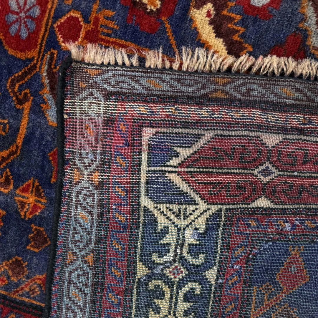 Multicolor Afghan Baluchi Rug 3' 3" x 4' 9" Hand-Knotted | No. AL24388