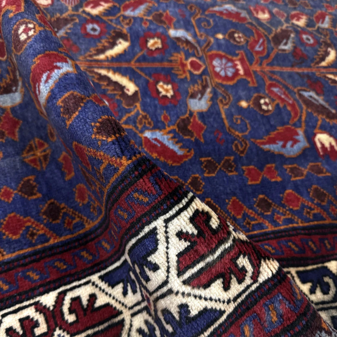 Multicolor Afghan Baluchi Rug 3' 3" x 4' 9" Hand-Knotted | No. AL24388