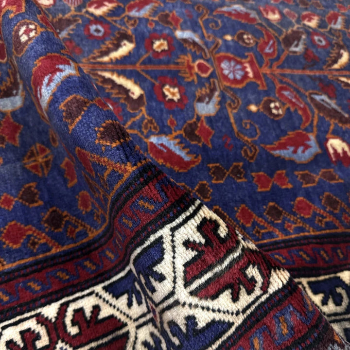 Multicolor Afghan Baluchi Rug 3'3" x 4'9" Hand-Knotted | No. AL24388