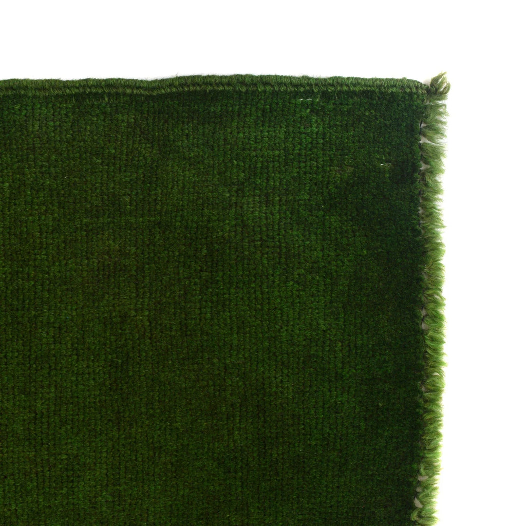 Green Pakistani Overdyed Rug 2' 7" x 4' 4" Hand-Knotted | No. AL24412