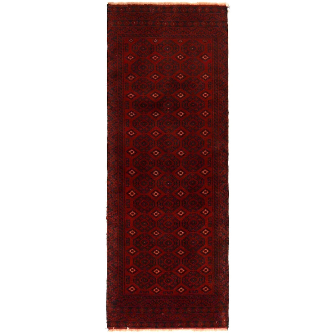 Red Afghan Baluchi Rug 2' 4" x 6' 4" Hand-Knotted | No. AL24575
