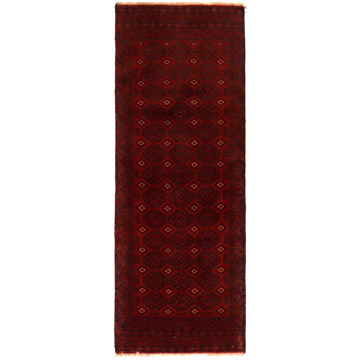 Red Afghan Baluchi Rug 2' 4" x 6' 4" Hand-Knotted | No. AL24575