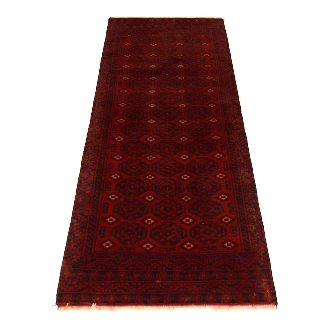 Red Afghan Baluchi Rug 2' 4" x 6' 4" Hand-Knotted | No. AL24575