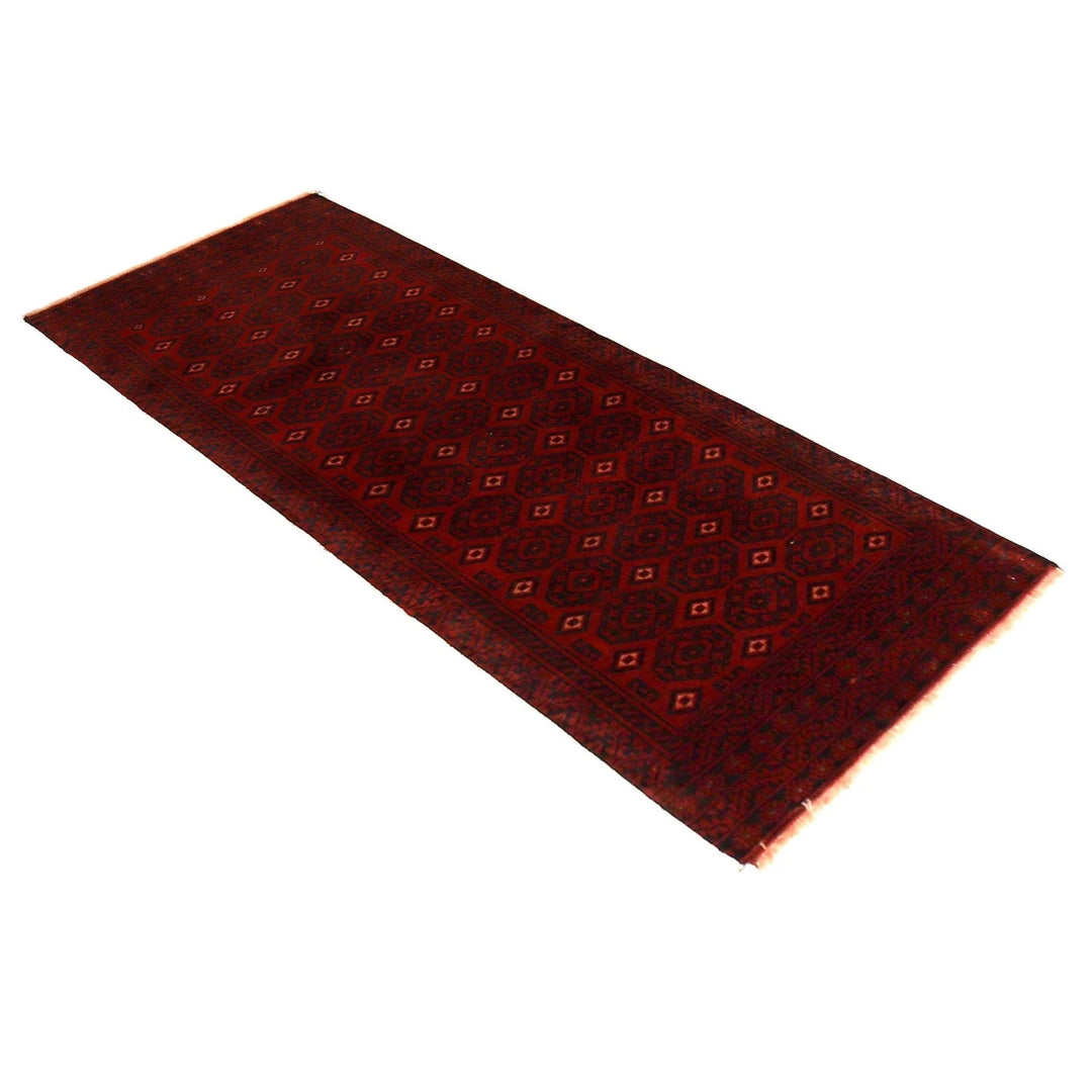 Red Afghan Baluchi Rug 2' 4" x 6' 4" Hand-Knotted | No. AL24575