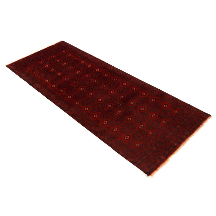 Red Afghan Baluchi Rug 2' 4" x 6' 4" Hand-Knotted | No. AL24575