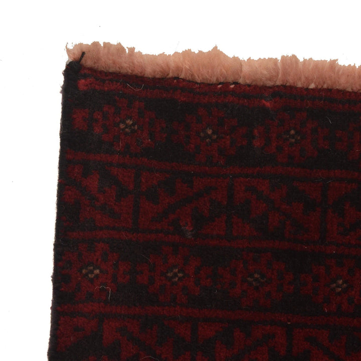 Red Afghan Baluchi Rug 2' 4" x 6' 4" Hand-Knotted | No. AL24575
