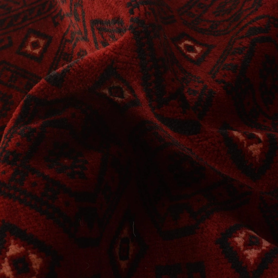 Red Afghan Baluchi Rug 2' 4" x 6' 4" Hand-Knotted | No. AL24575