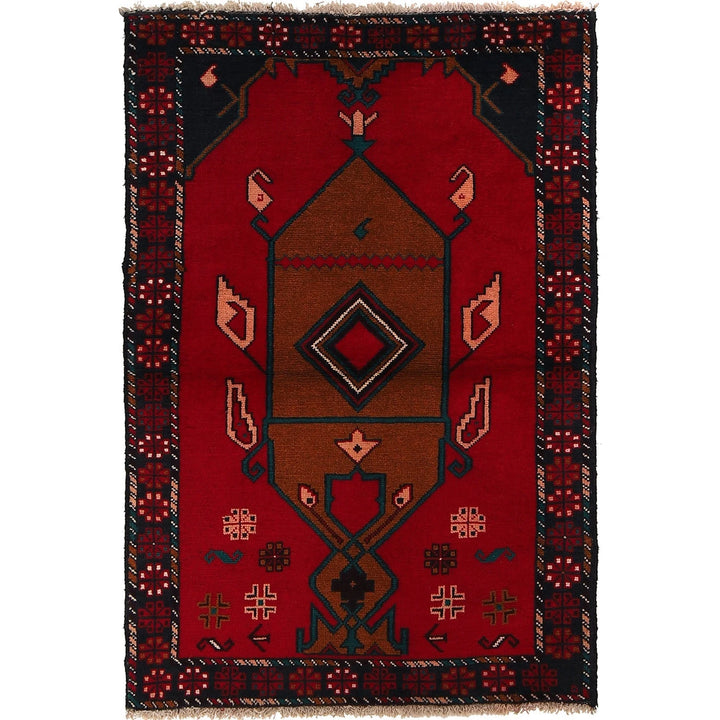 Afghan Baluchi Rug 2' 11" x 4' 5" Hand-Knotted | No. AL24602