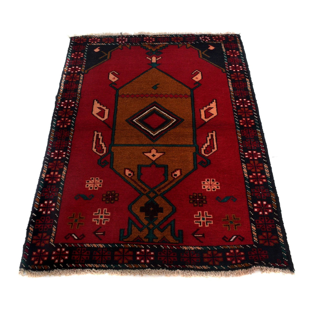 Afghan Baluchi Rug 2' 11" x 4' 5" Hand-Knotted | No. AL24602