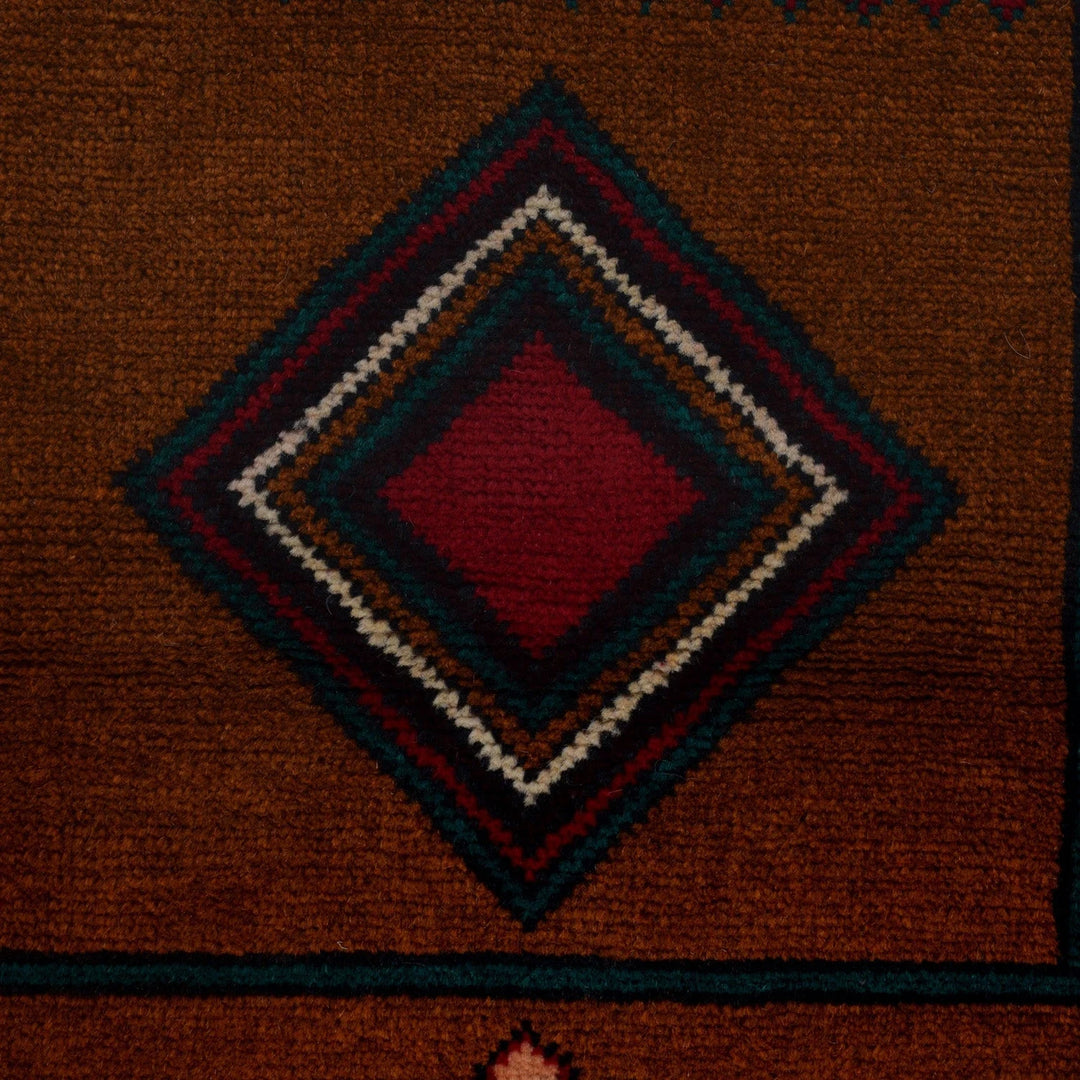 Afghan Baluchi Rug 2' 11" x 4' 5" Hand-Knotted | No. AL24602