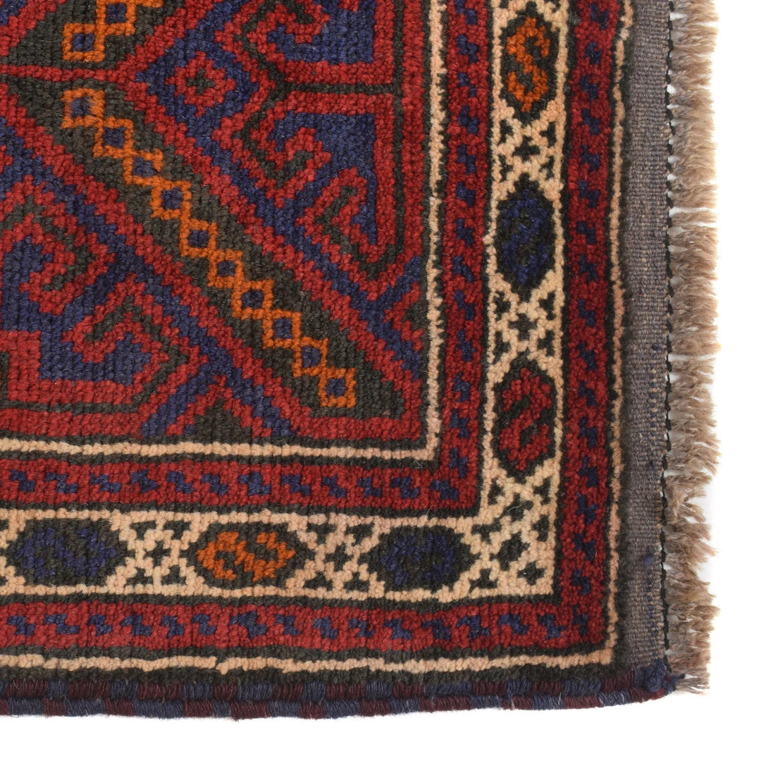 Afghan Baluchi Rug 3' 1" x 4' 12" Hand-Knotted | No. AL24608