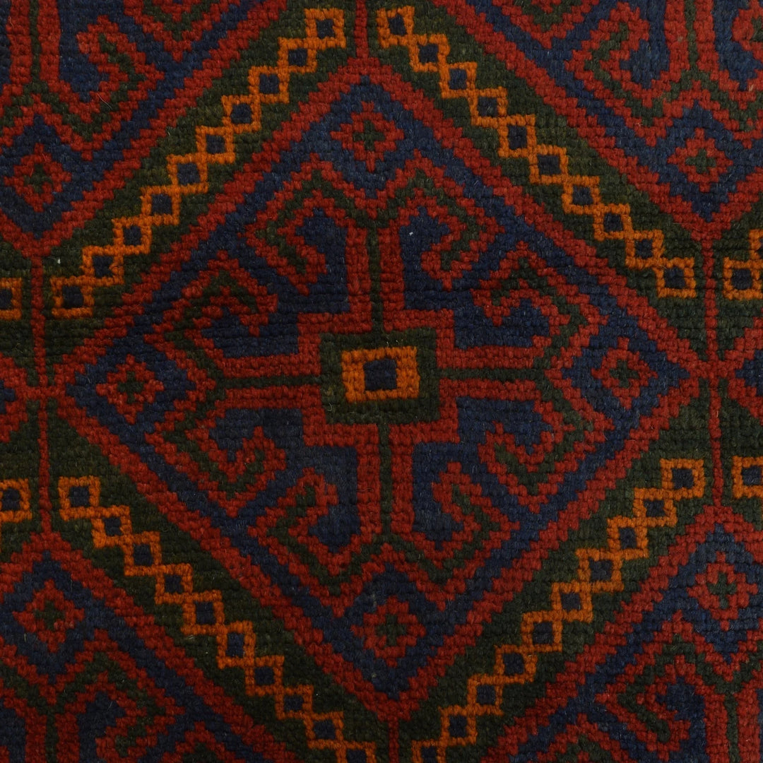 Afghan Baluchi Rug 3' 1" x 4' 12" Hand-Knotted | No. AL24608