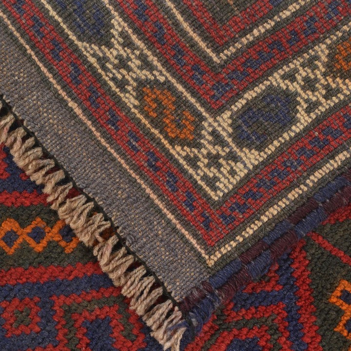 Afghan Baluchi Rug 3' 1" x 4' 12" Hand-Knotted | No. AL24608