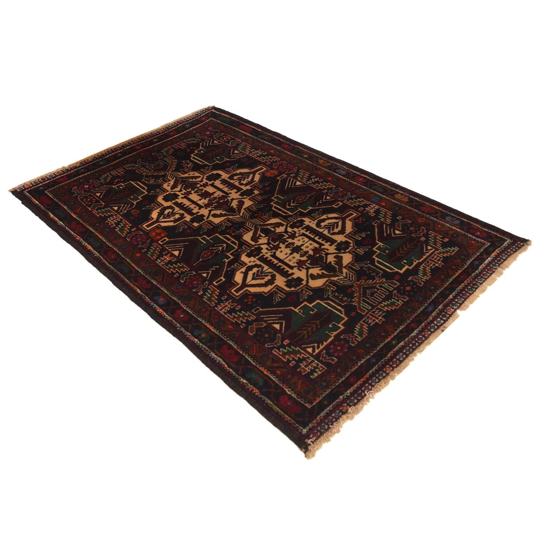 Afghan Baluchi Rug 2' 8" x 4' 7" Hand-Knotted | No. AL24636