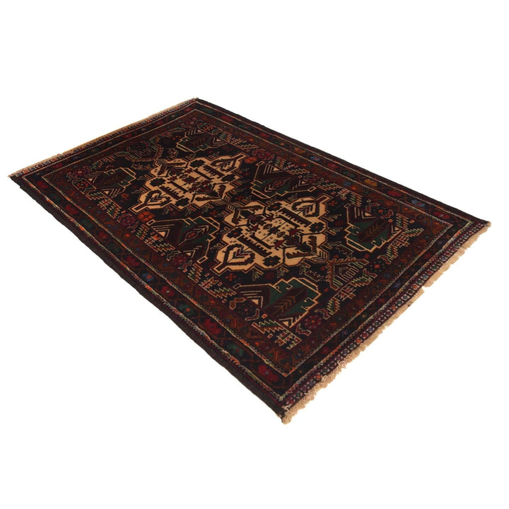 Afghan Baluchi Rug 2' 8" x 4' 7" Hand-Knotted | No. AL24636