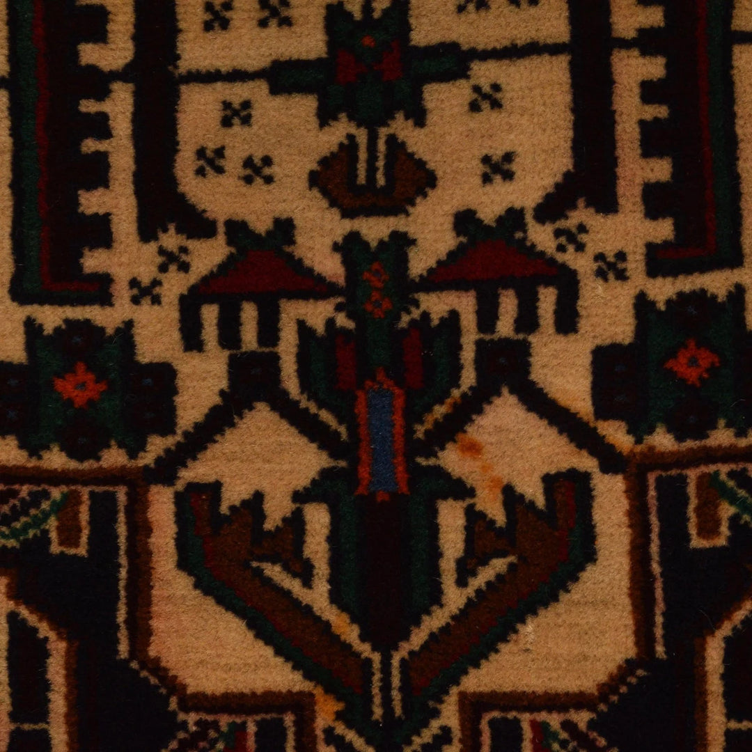 Afghan Baluchi Rug 2' 8" x 4' 7" Hand-Knotted | No. AL24636