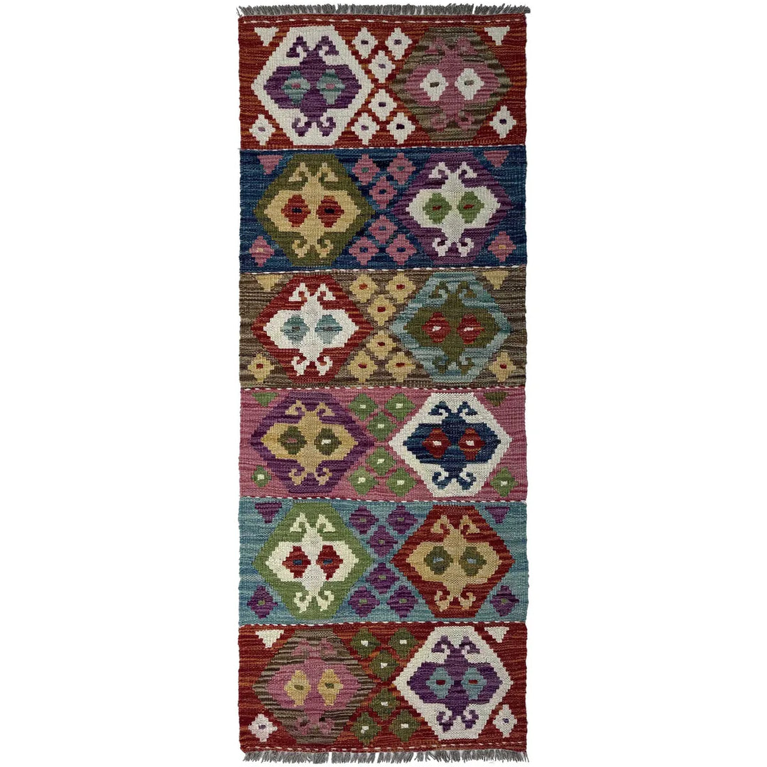 Afghan Vegetable Kilim Rug 1' 8" x 4' 10" Flat-Weave | No. AL24650