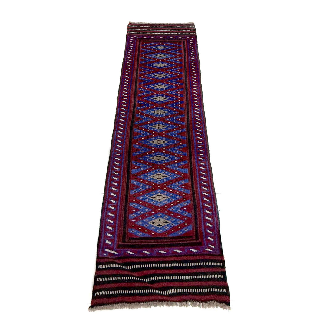 Blue Afghan Mashwani Rug 1' 11" x 8' 5" Hand-Knotted | No. AL24762