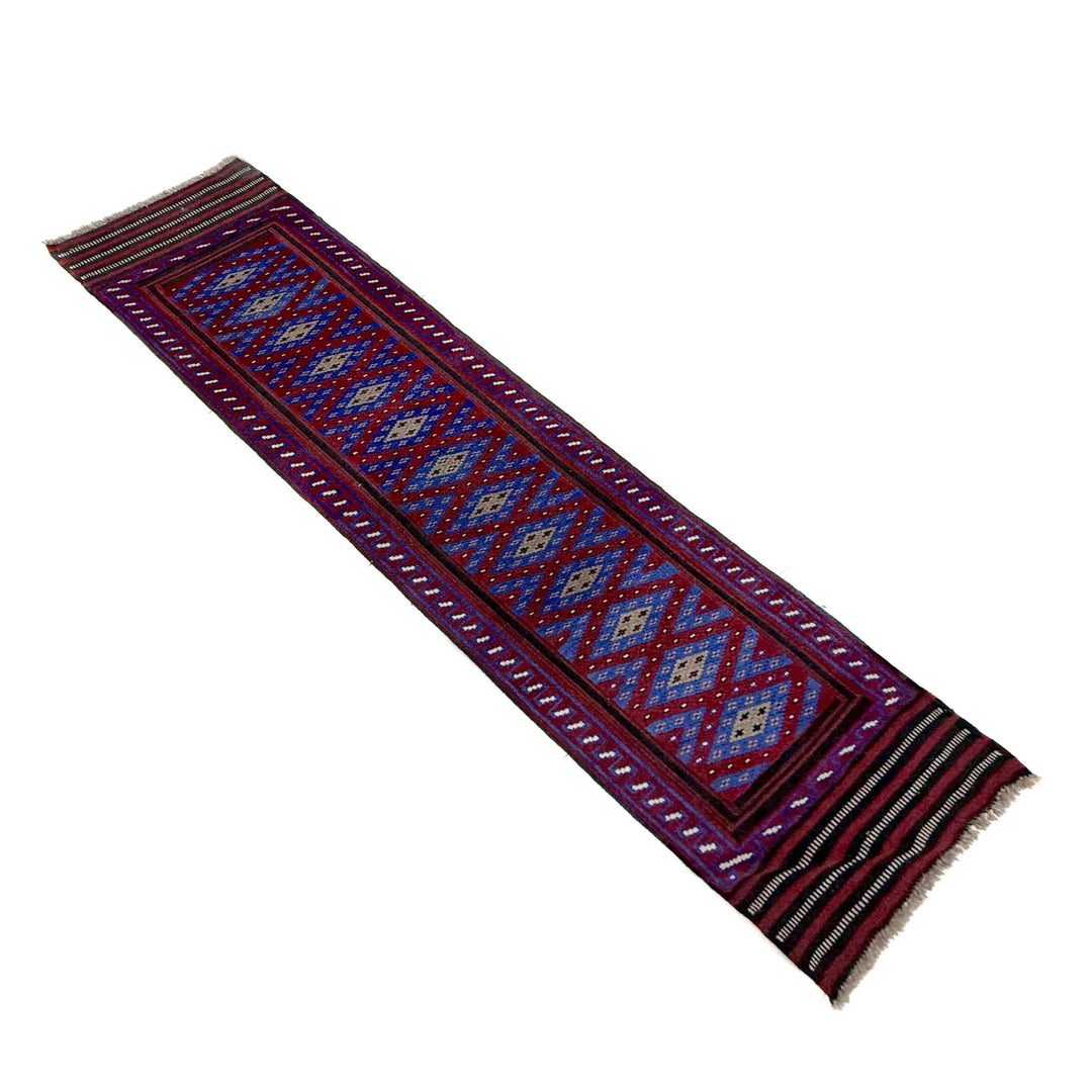 Blue Afghan Mashwani Rug 1' 11" x 8' 5" Hand-Knotted | No. AL24762