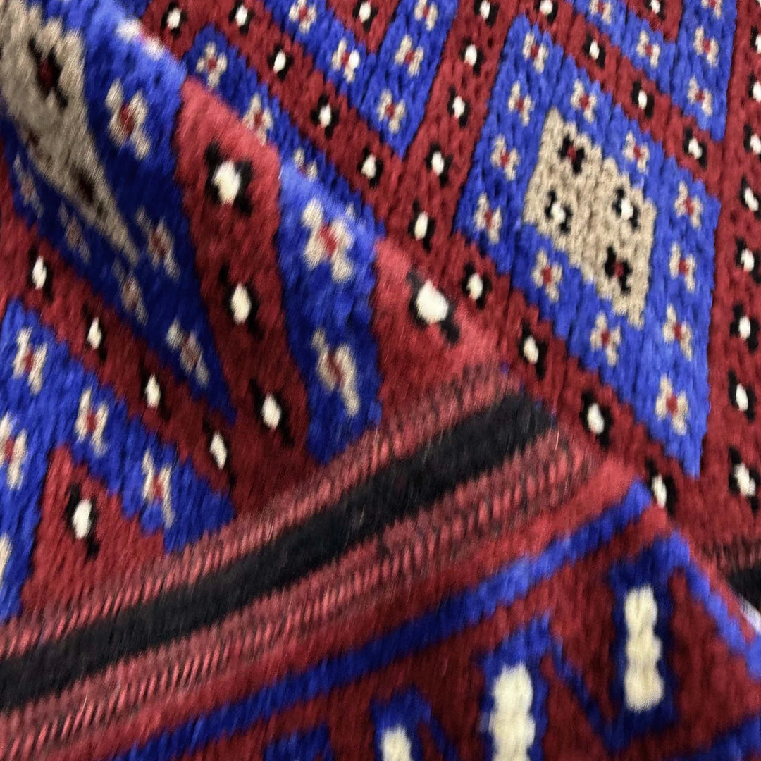 Blue Afghan Mashwani Rug 1' 11" x 8' 5" Hand-Knotted | No. AL24762